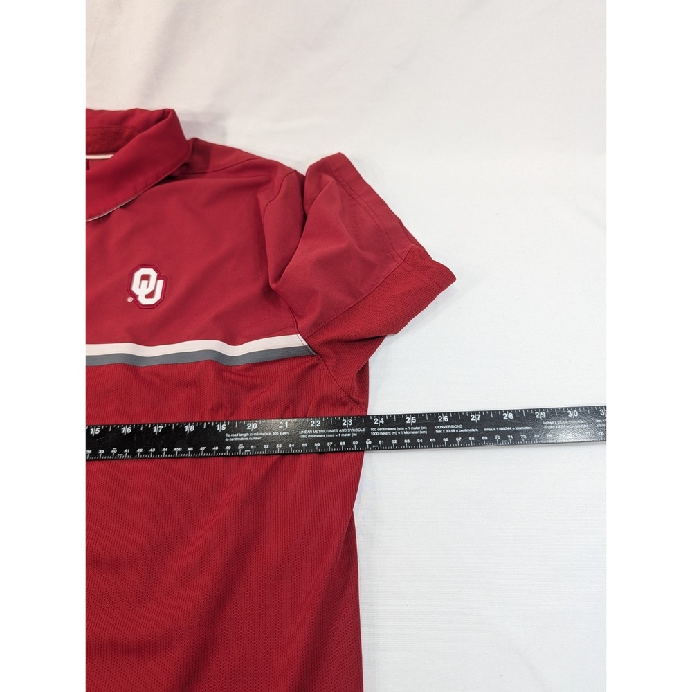 Nike Oklahoma Sooners OU Men's Dri-Fit Polo Size XL Two Tone Maroon Excellent - Picture 7 of 9
